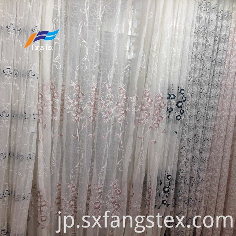 100% Polyester Embroidered Wide Voile Curtain Fabric 5